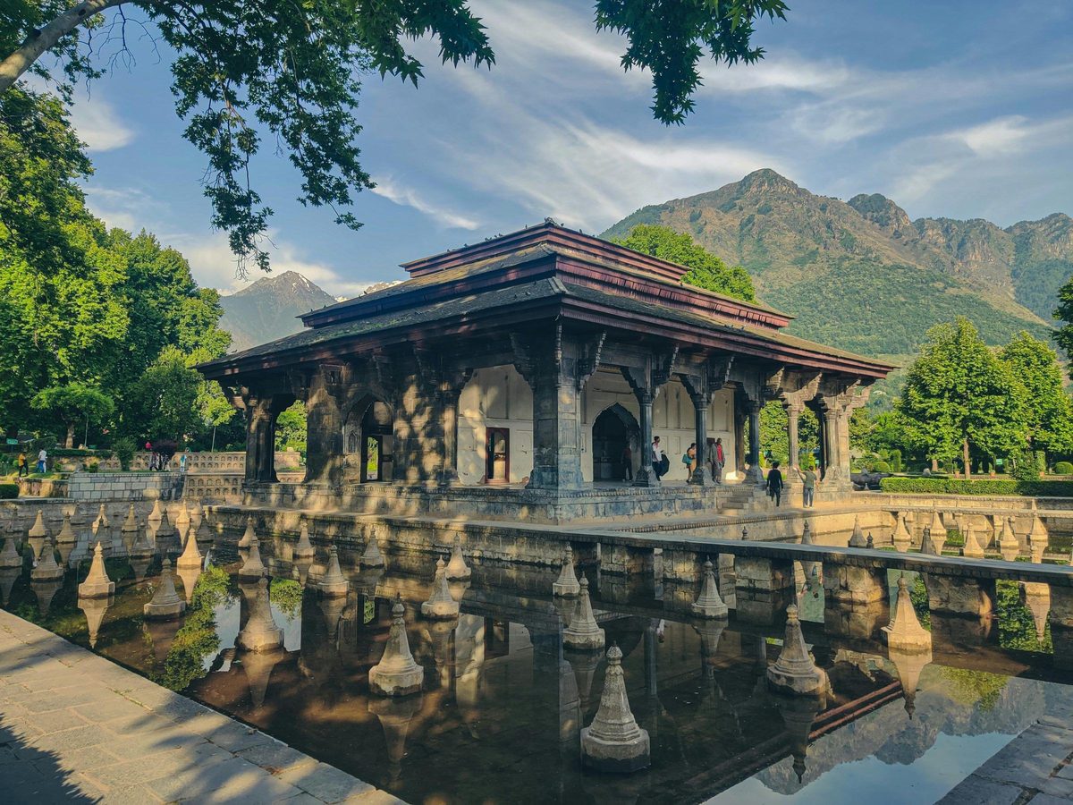 Historic Mughal pavilion and reflecting pool